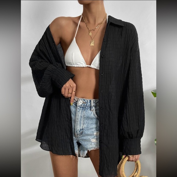 Woman’s button up beach cover up - Picture 1 of 5
